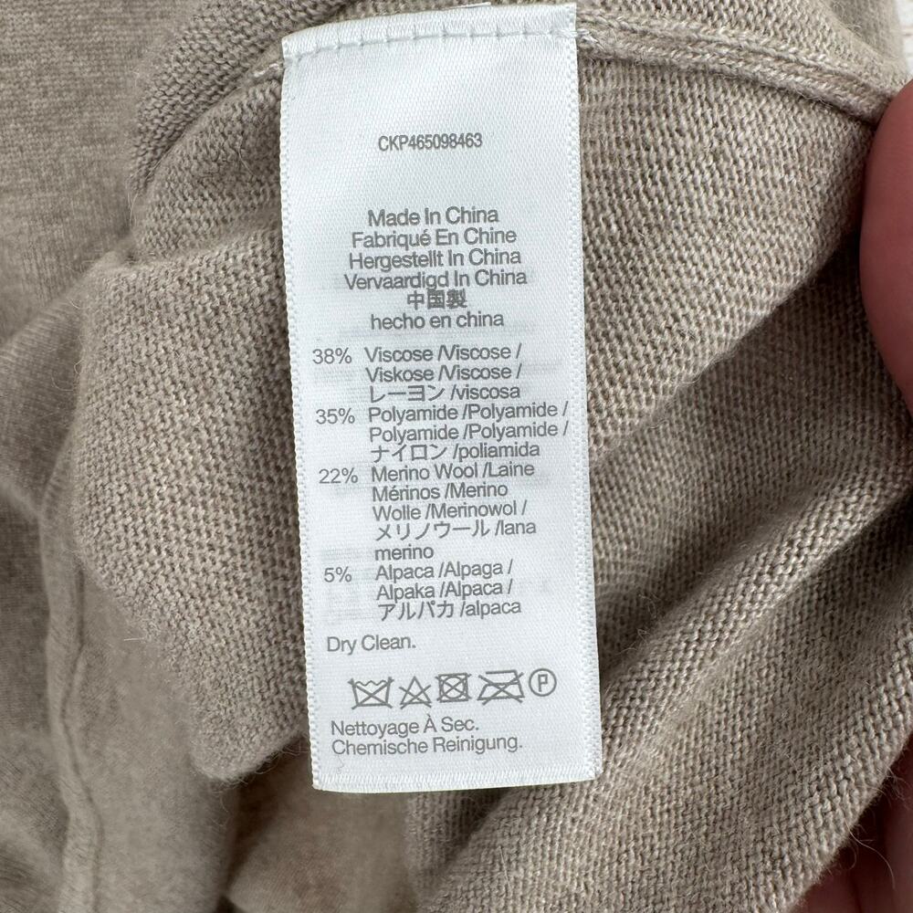 Madewell Ashbury Mockneck Sweater Womens XXS Beige Merino Wool Alpaca NEW - Picture 9 of 14